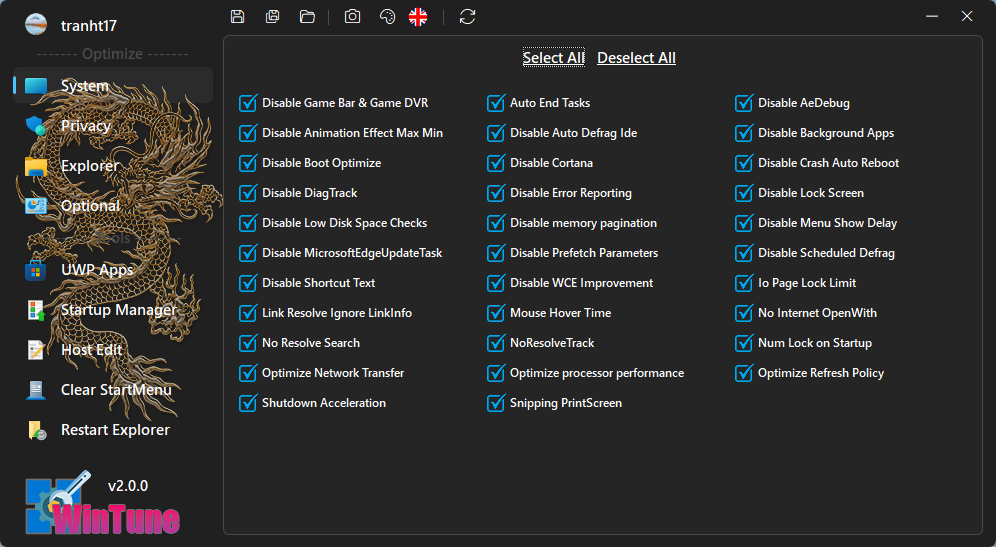 Windows系统优化工具 WinTune v2.8.0